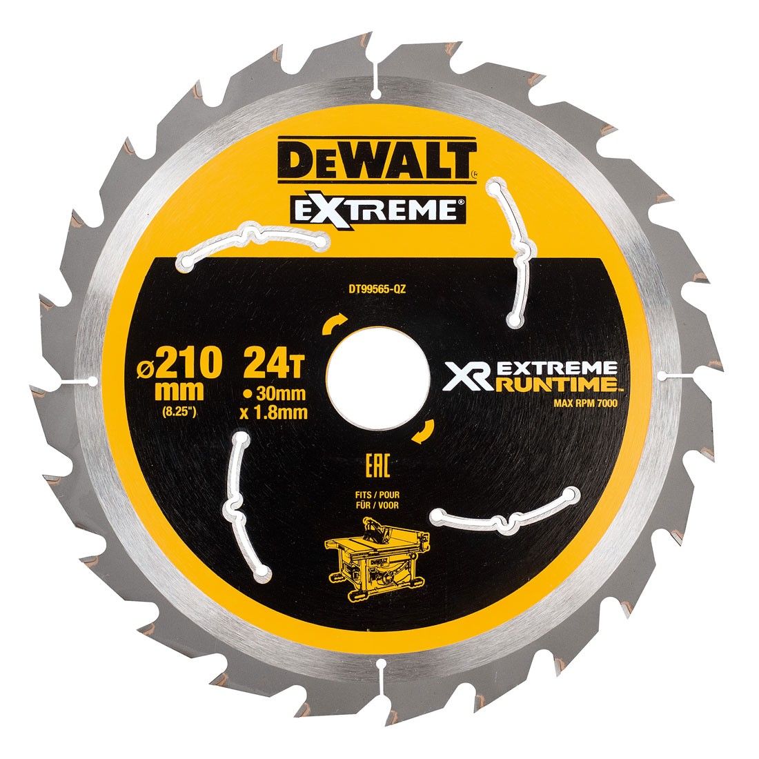 Katkaisuterä puulle DeWalt DT99565-QZ; 210x1,8x30 mm; Z24; 25°
