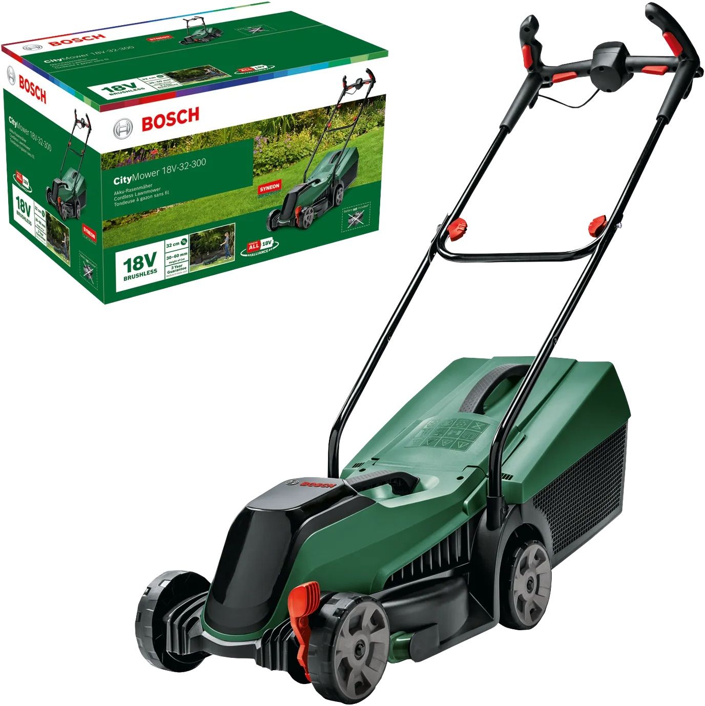 Ruohonleikkuri Bosch CityMower 18V-32-300 solo; 18 V (ilman akkua ja laturia)