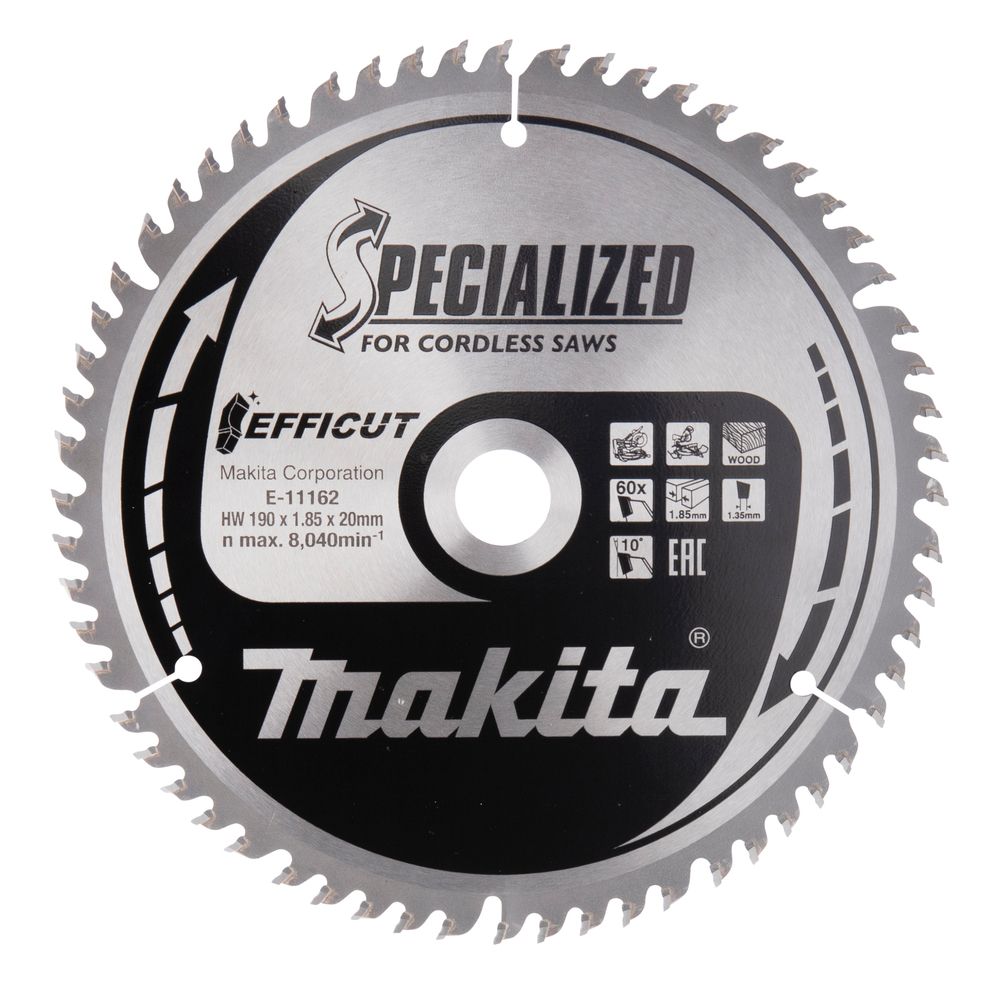 Katkaisuterä puulle Makita E-11162 TCT; 190x20x1,85 mm
