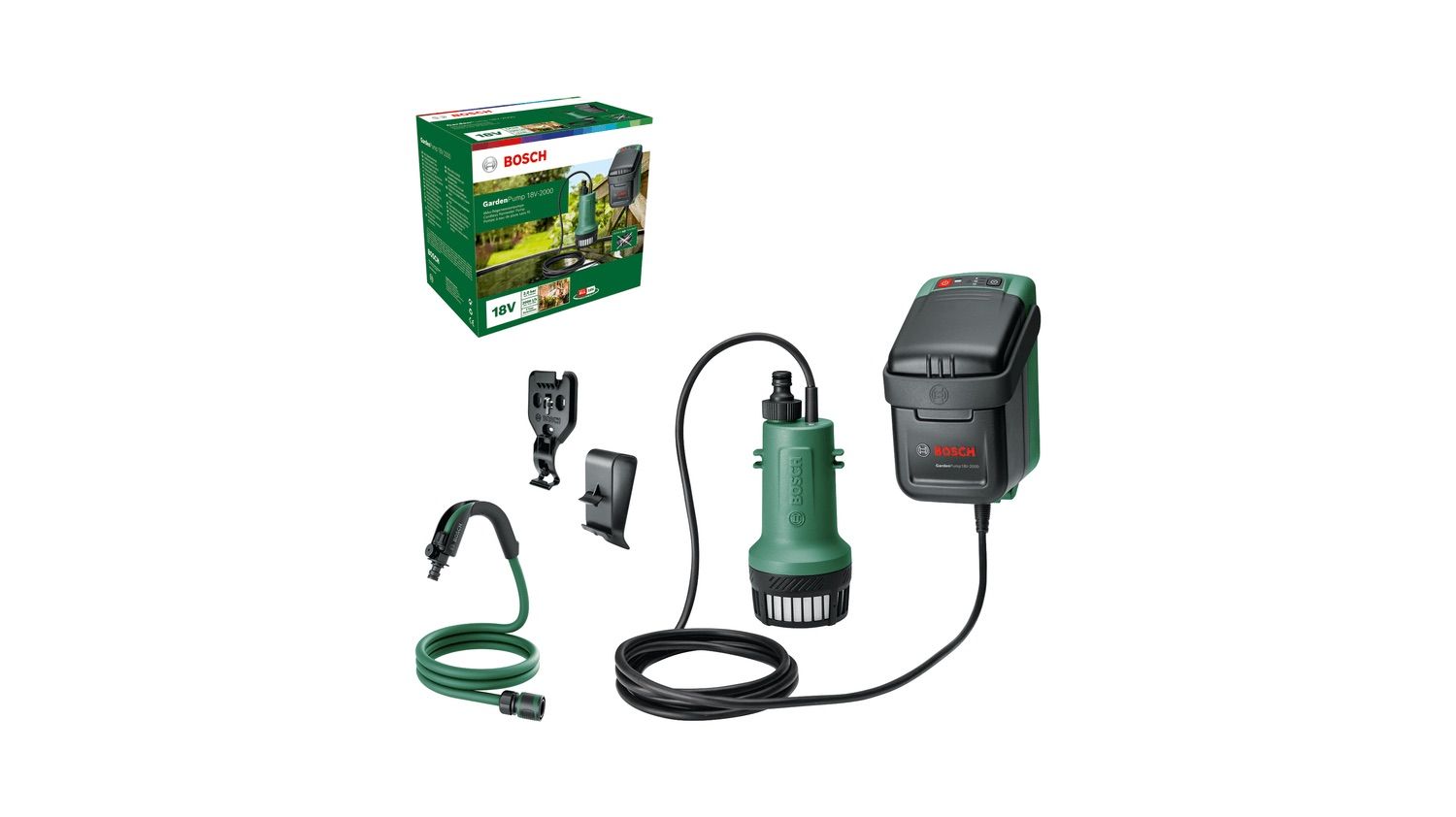 Vesipumppu Bosch GardenPump 18V-2000 Solo; 18 V (ilman akkua ja laturia)