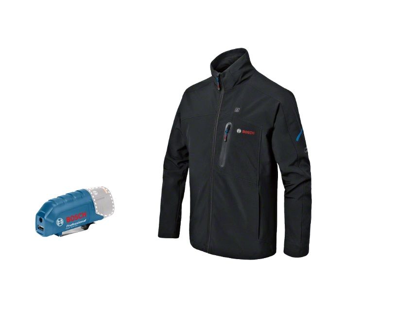 Lämpötakki Bosch GHJ 12; L; 18 V + usb adapteri GAA 12V-21 (ilman akkua ja laturia)