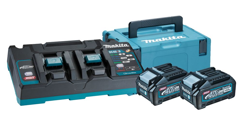 Tarvikesarja Makita 191U00-8 (BL4040+DC40RB+MAKPAC); 40 V; 2x4,0 Ah akku