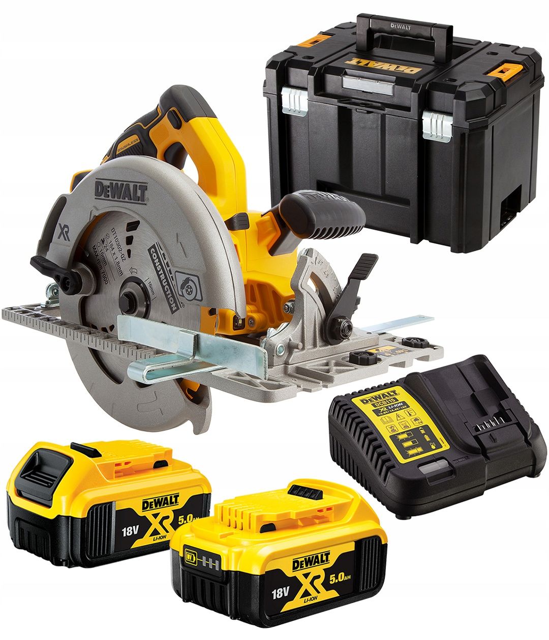 Akkupyörösaha DeWalt DCS572P2-QW; 18 V; 2x5,0 Ah akku