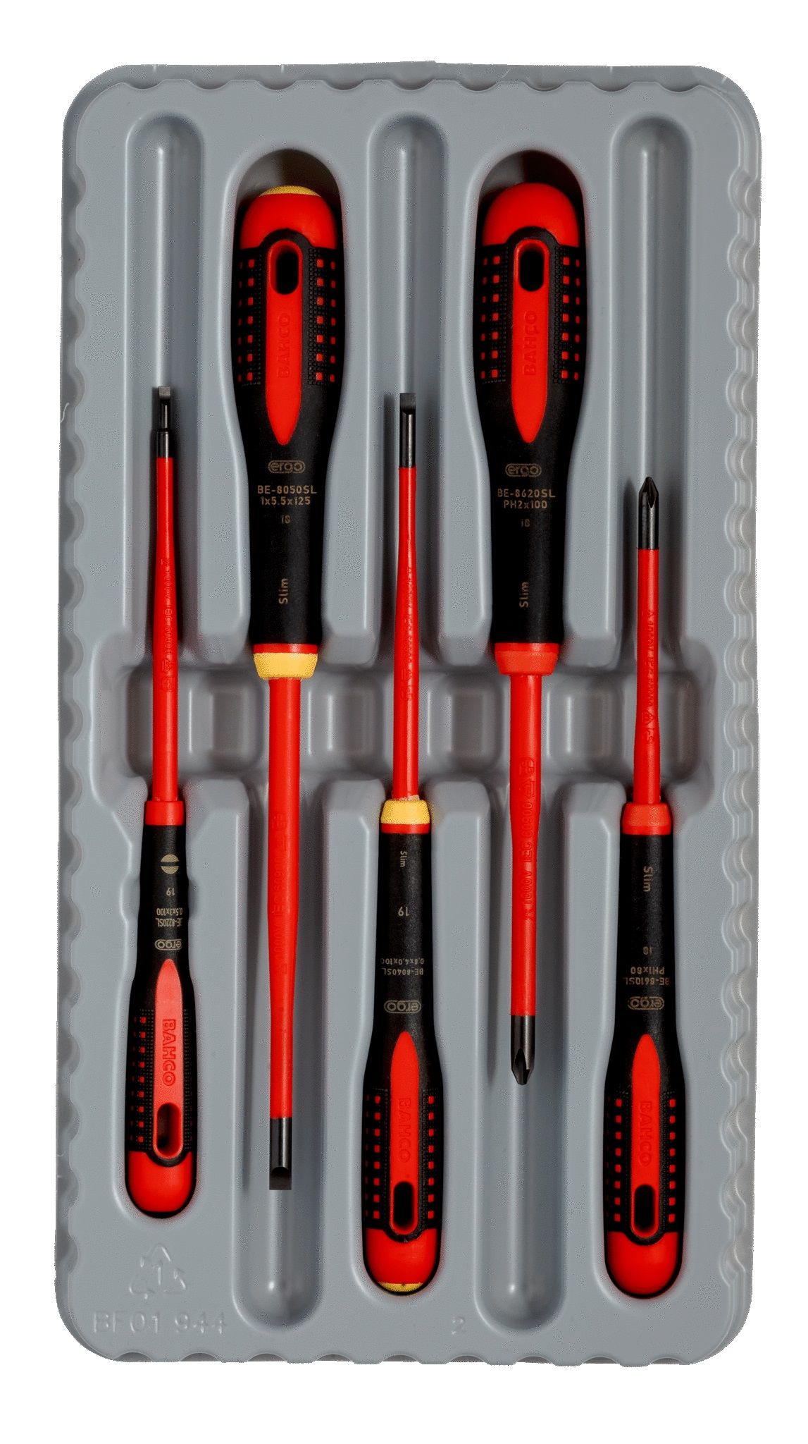 Ruuvimeisselisetti Bahco Ergo Slim VDE; 5 kpl.