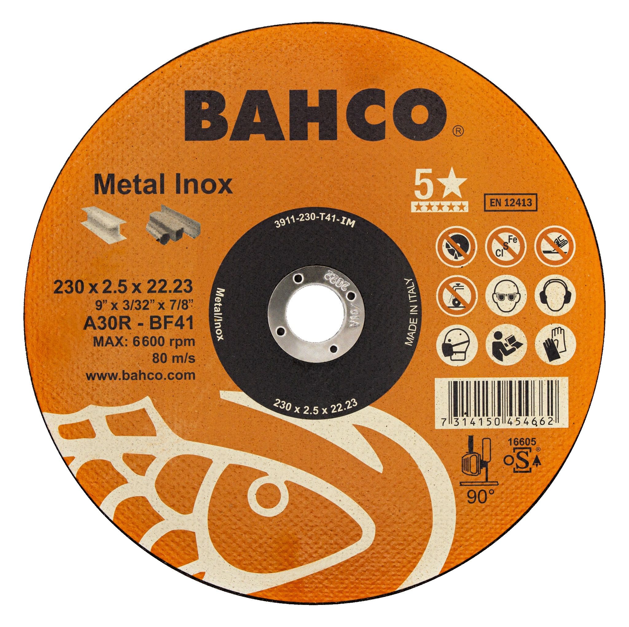 Hiova katkaisulaikka Bahco Metal Inox; 230x2,5 mm