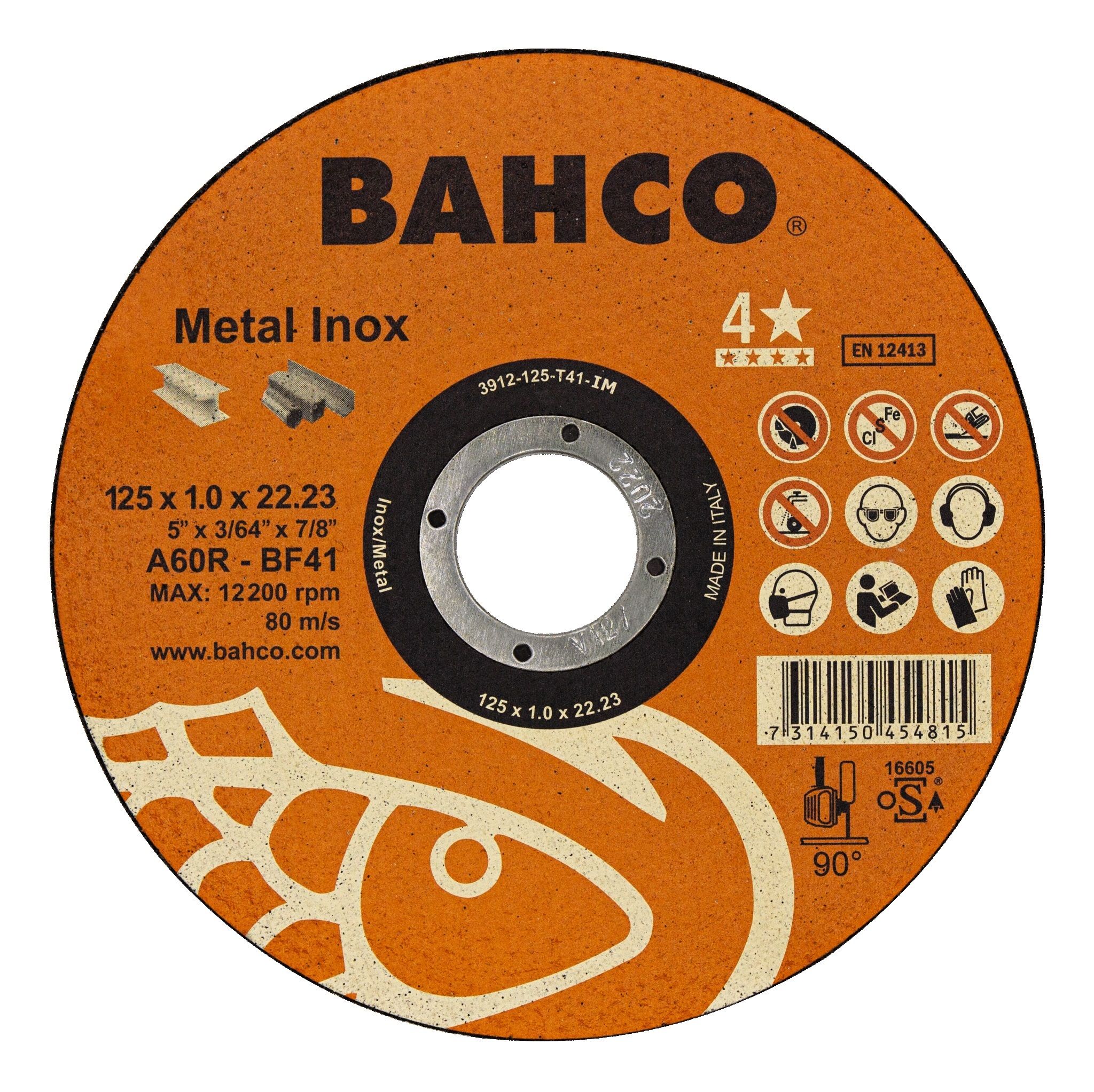 Hiova katkaisulaikka Bahco Metal Inox; 125x1 mm