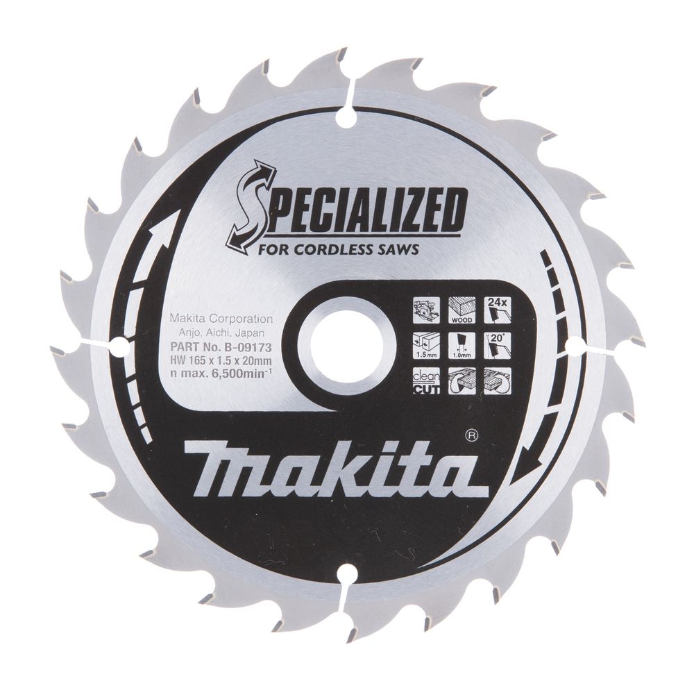 Katkaisuterä puulle Makita B-09173-5; 165x1,5x20 mm; Z24; 20°; 5 kpl.