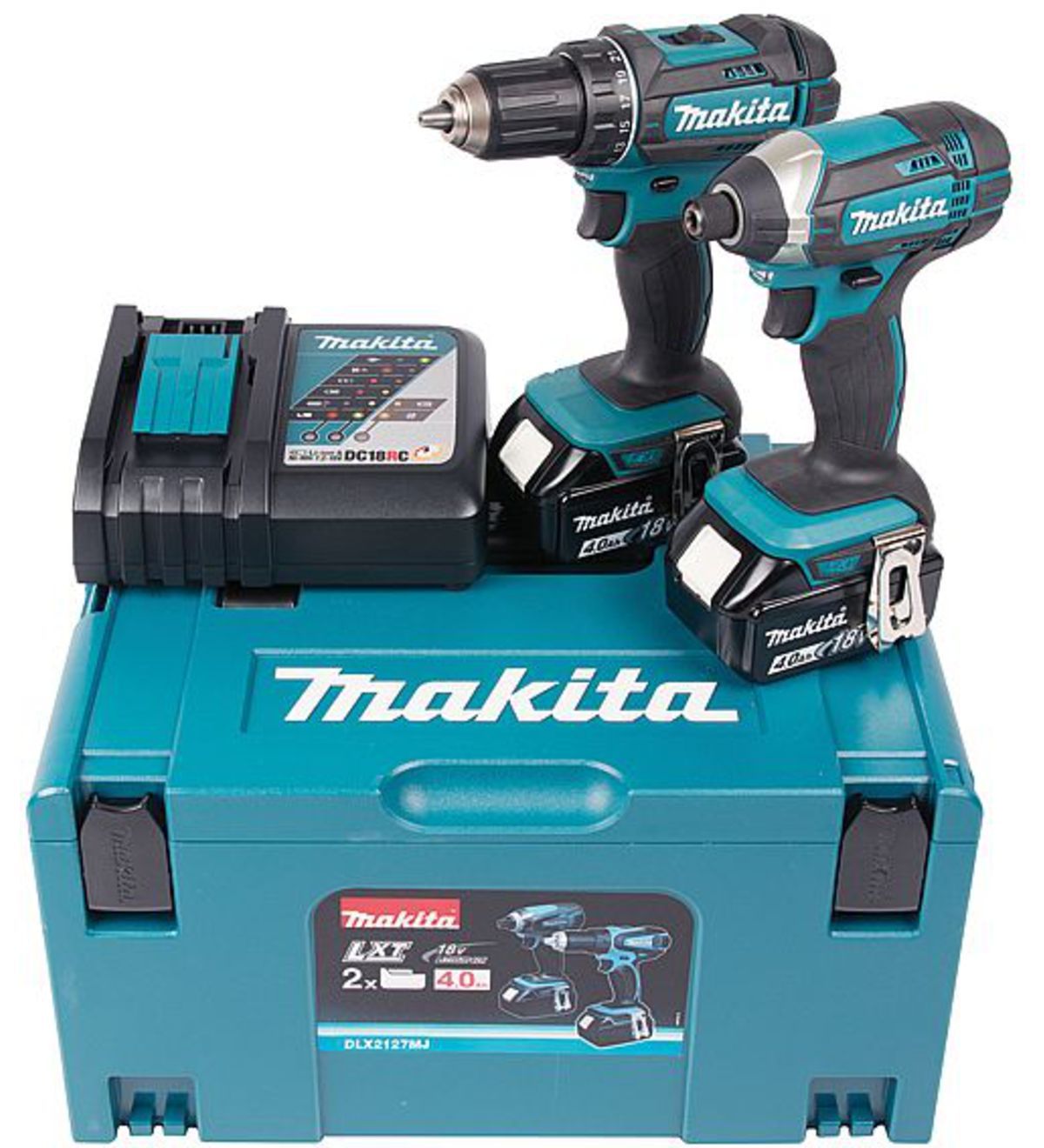 Työkalusarja Makita DLX2127MJ (DDF482 + DTD152); 18 V; 2x4,0 Ah akku