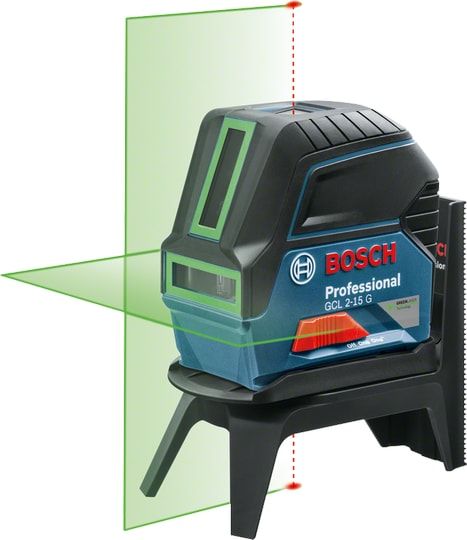 Linjalaser Bosch GCL 2-15 G vihreä + universaali pidike RM1