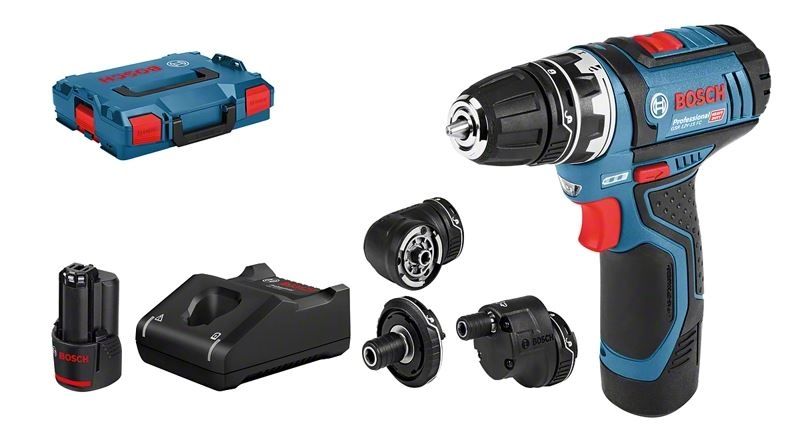 Pora/ruuvinväännin Bosch GSR 12V-15 FC Full Set; 12V; 2x2,0 Ah akku