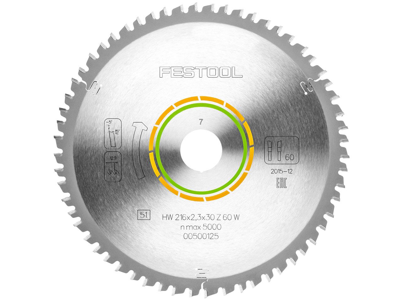 Katkaisuterä puulle Festool; 216x2,3x30,0 mm; Z60; -5°