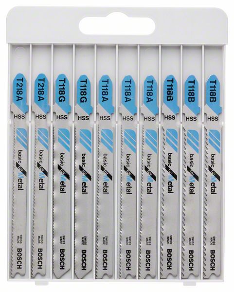 Pistosahanteräsetti Bosch ''Basic for Metal'' T218A; T118G; T118A; T118B; 10 kpl.