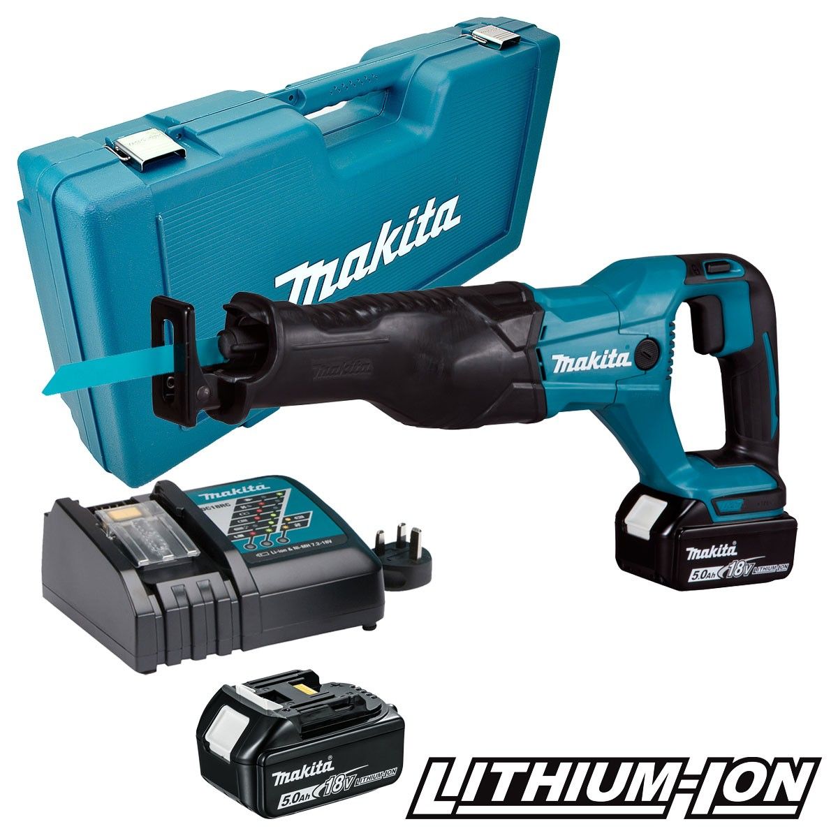 Akkupuukkosaha Makita DJR186RTE; 18 V; 2x5,0 Ah akku
