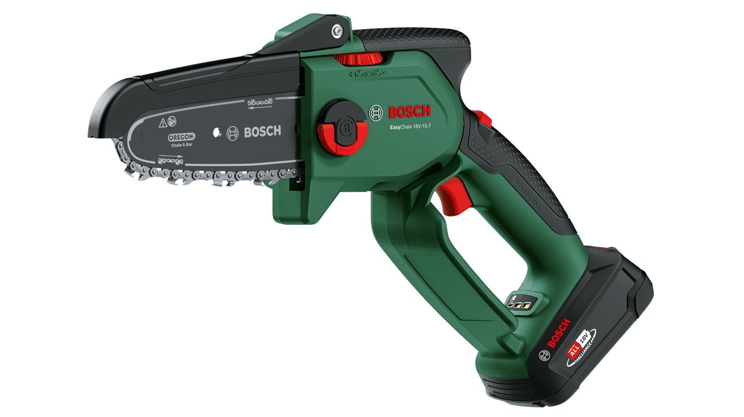 Moottorisaha oksien karsimiseen Bosch Easy Chain 18V-15-7; 18 V; 1x2,5 Ah akum.; 150 mm nauha
