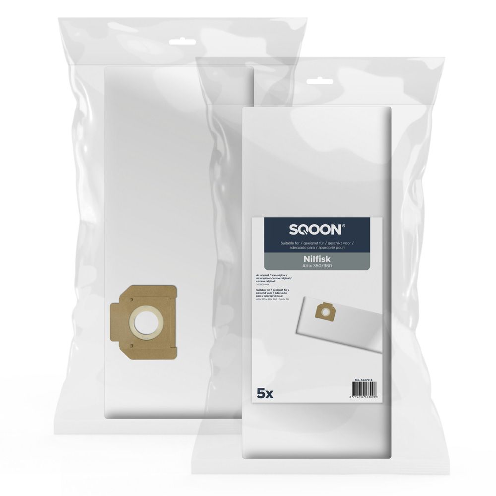 Kangaspölypussi SQOON 42270-5; Nilfisk Attix 350/360; 5 kpl.