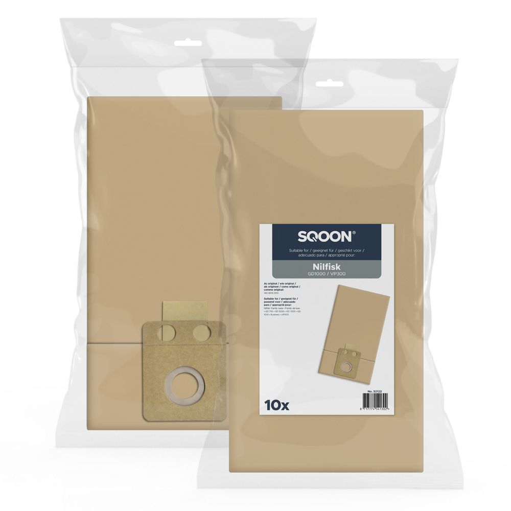 Paperipussit pölynimurille SQOON 32122; Nilfisk GD1000/VP300/VP600; 10 kpl.