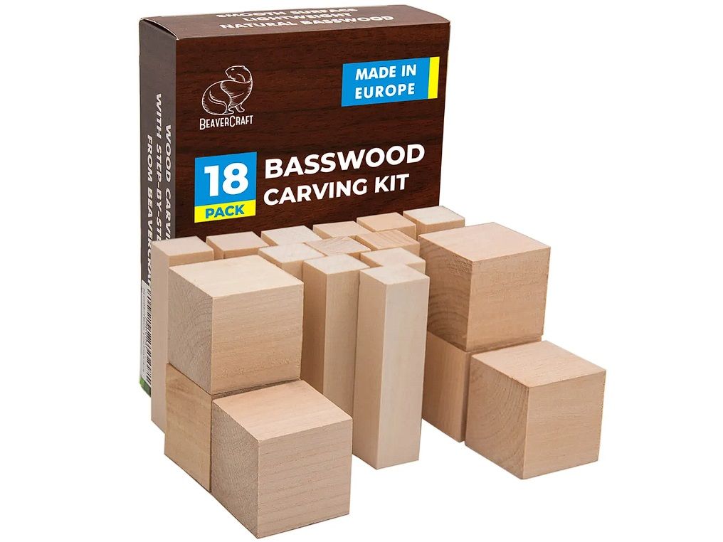 Puinen lusikka-aihio BeaverCraft BW18; 18 kpl.; kaiverrukseen