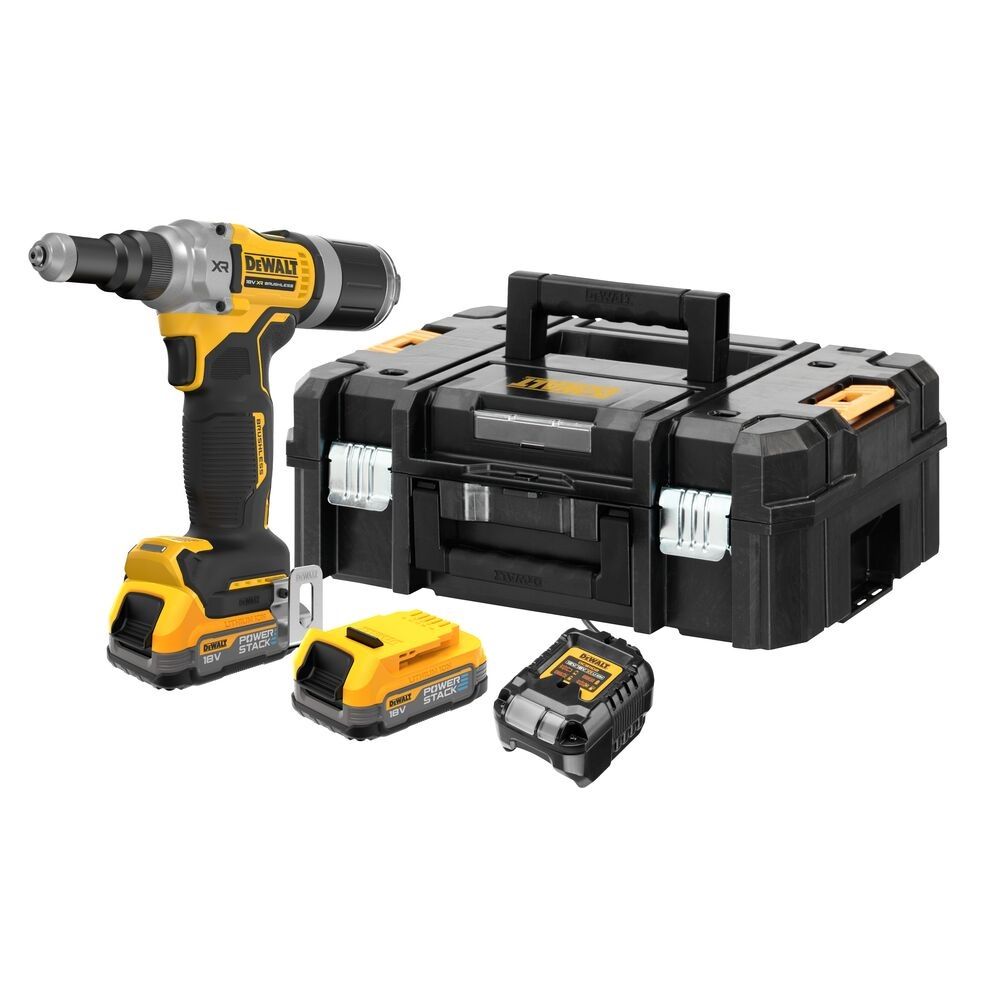akkukäyttöinen popniittikone DeWalt DCF414E2GT-QW; 18 V; 2x1,7 Ah akku