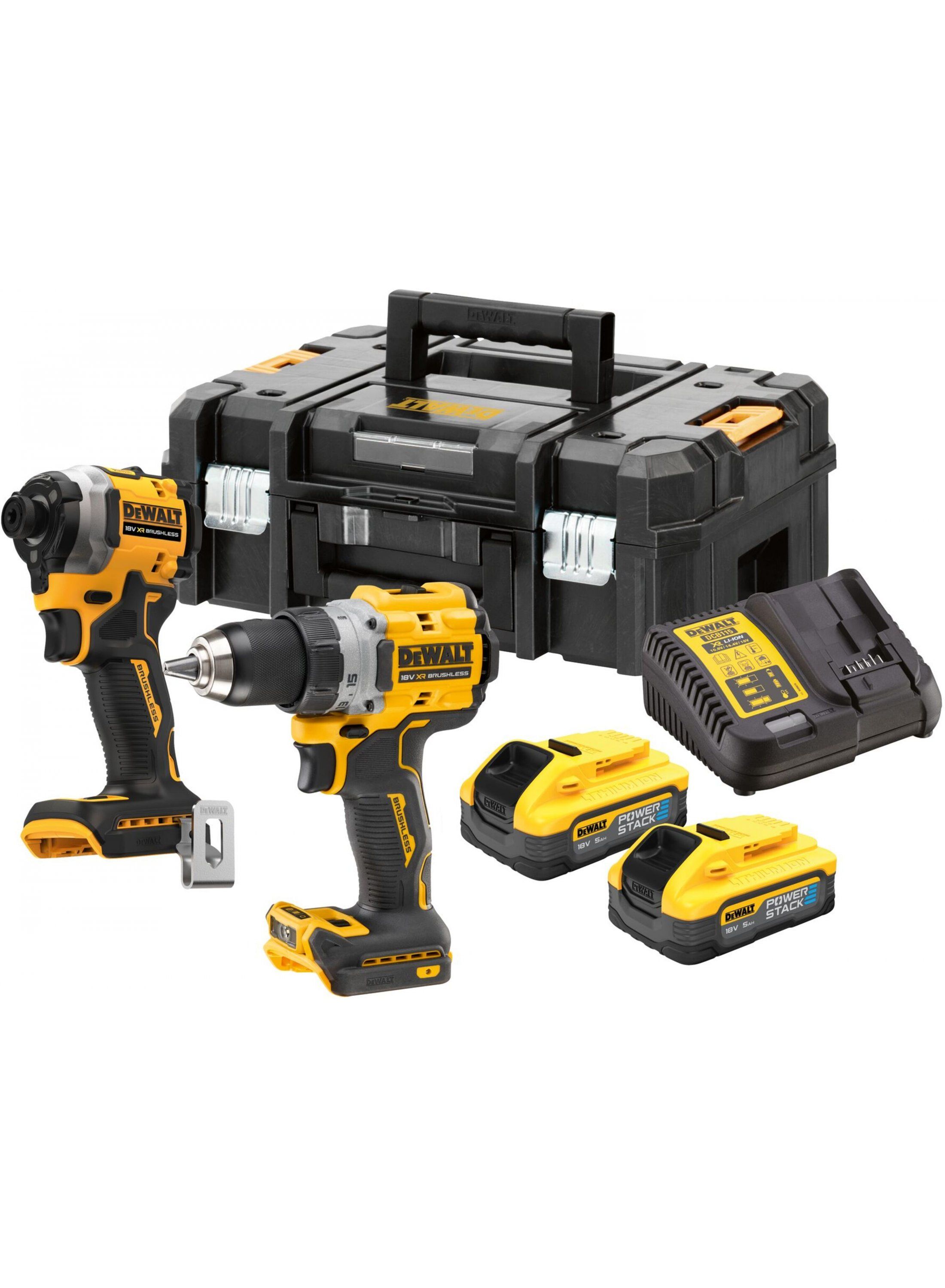 Työkalusarja DeWalt (DCD800 + DCF850); 18 V; 2x5,0 Ah akku