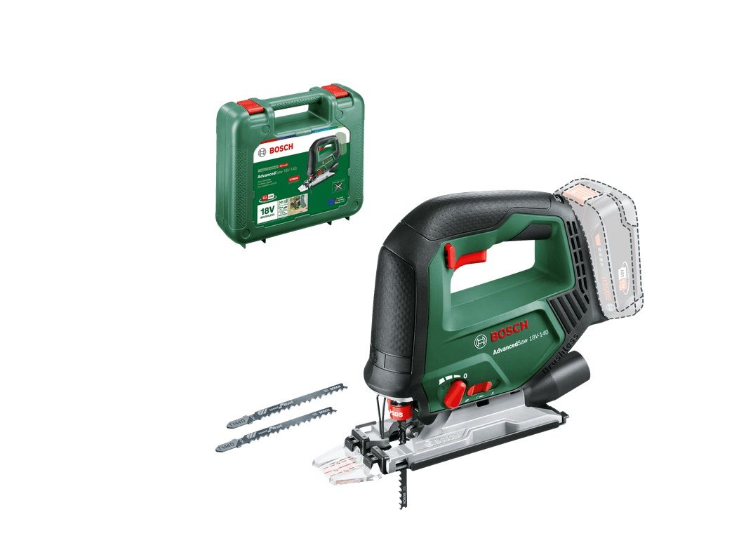 Akkupistosaha Bosch Advanced Saw 18V-140; 18 V (ilman akkua ja laturia) + Salkku