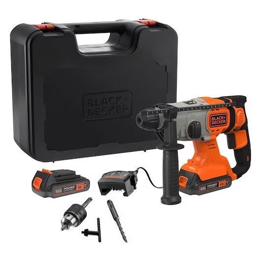 Poravasara Black & Decker BCD900E2K-QW; 18 V; 1,2 J; SDS-plus; 2x2,5 Ah akku