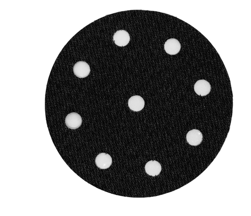 Hionta-, kiillotustyynyn tarra Padeliai 0006; 125 mm; jossa 9 reikää