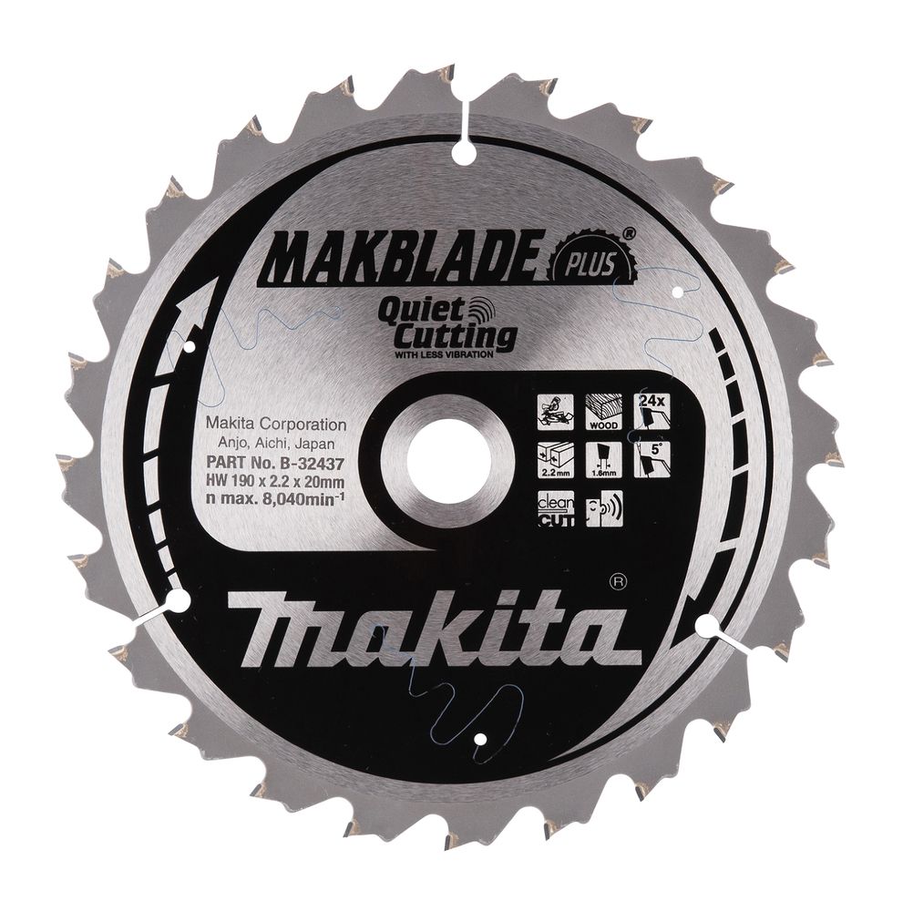 Katkaisulaikka Makita B-32437; 190x20 mm; Z24; 5°