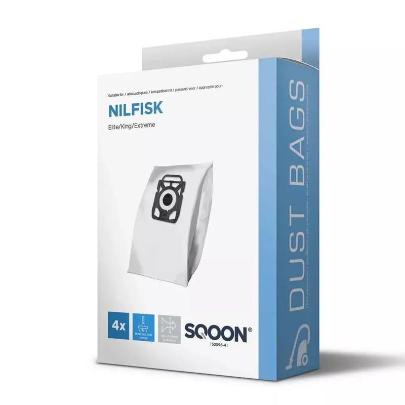 Kangaspölypussi SQOON 52096-4; Nilfisk King/Extreme 3-D; 4 kpl.