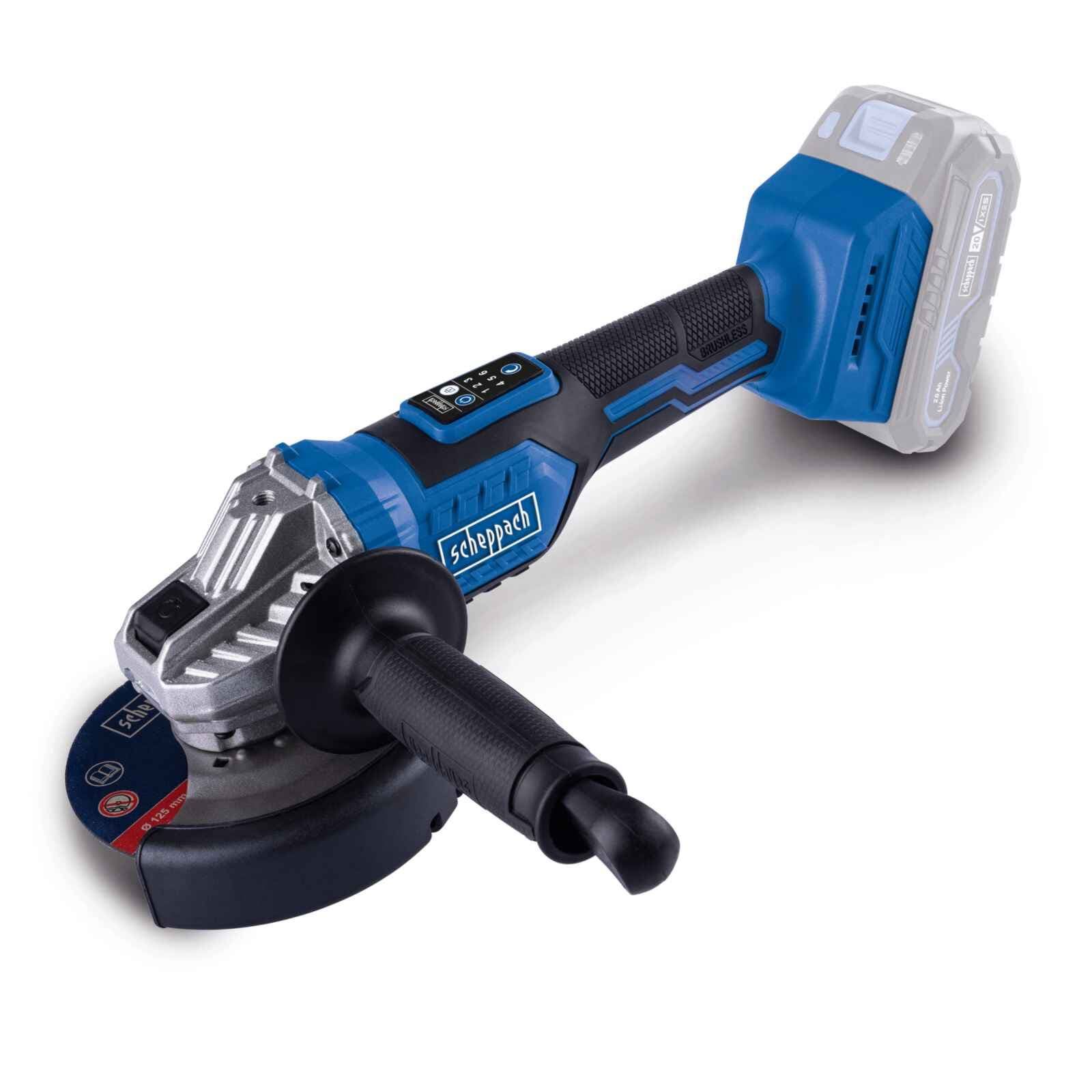 Kulmahiomakone Scheppach C-AG125-X; 20 V (ilman akkua ja laturia)