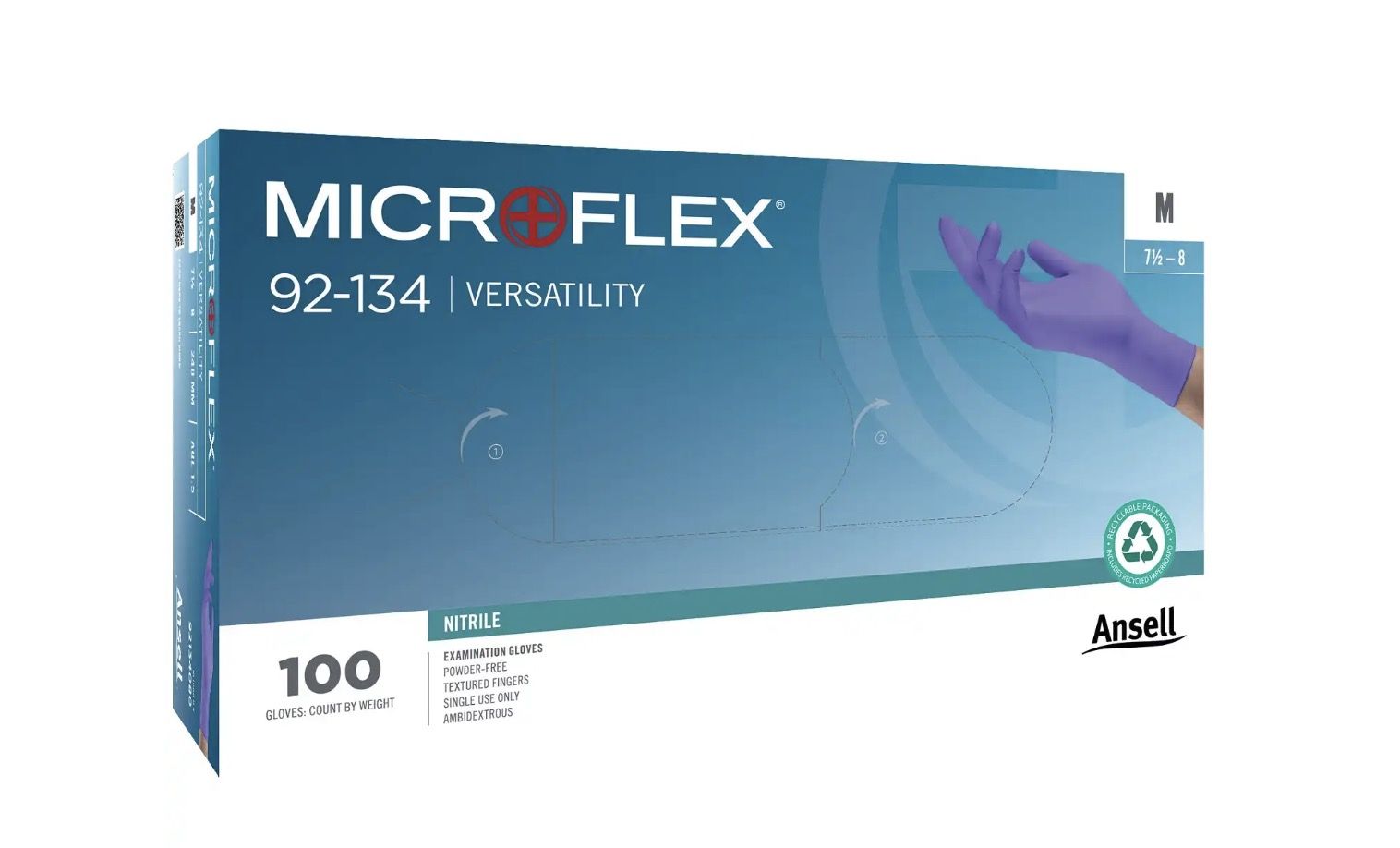 Työkäsineet Ansell Microflex 92-134; M; 100 kpl.