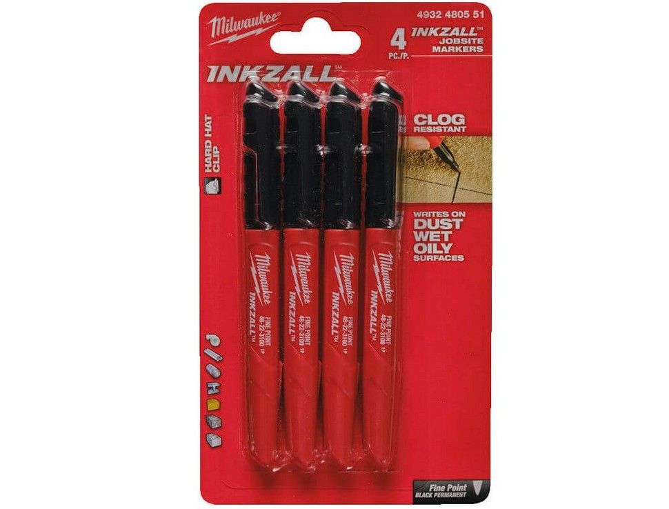 Merkkauskynä Milwaukee 4932480551; 4 kpl.; musta