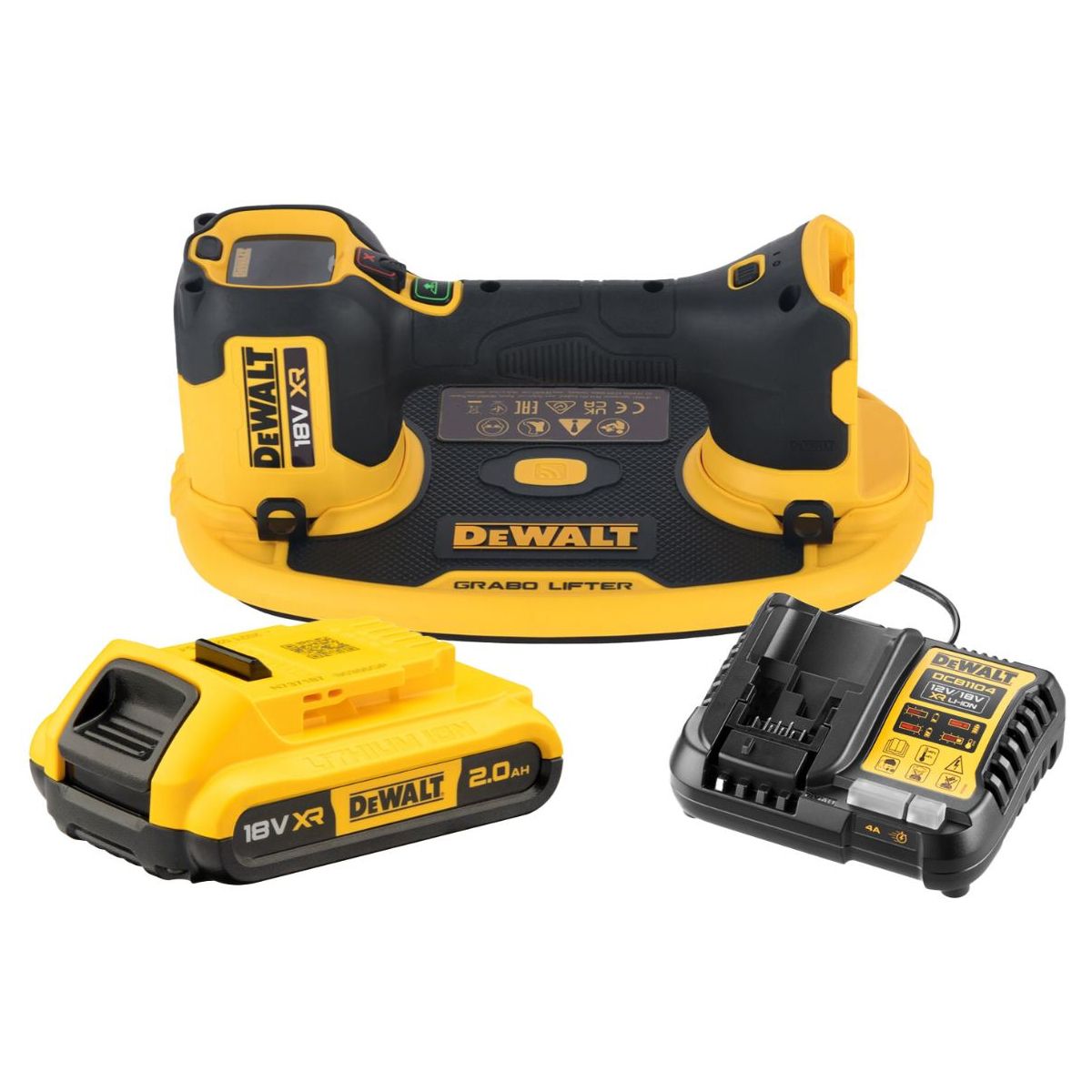 Lasinpidike/imukuppi lasille DeWalt DCE590D1T-QW; 120 kg; 18 V; 1x2,0 Ah akku