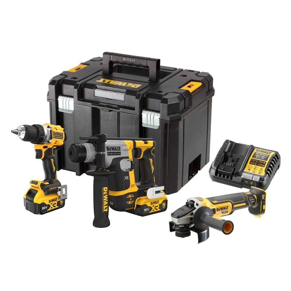 Työkalusarja DeWalt DCK355P2T-QW (DCD800 + DCH172 + DCG405); 18 V; 2x5,0 Ah akku