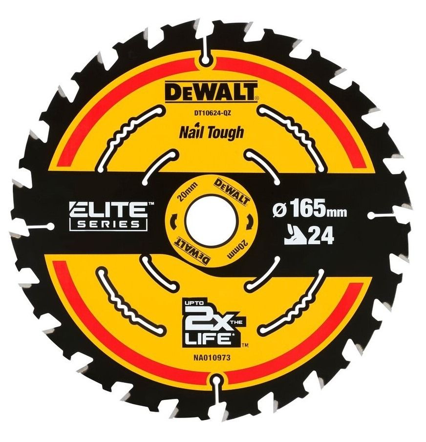 Katkaisuterä puulle DeWalt DT10400-QZ; 165x20 mm; 24T