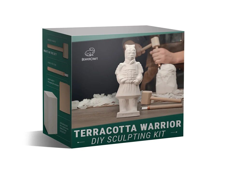 Veistosarja BeaverCraft Terracotta Warrior; aloittelijoiden hahmokaiverrukseen