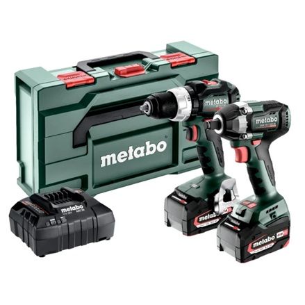 Työkalusarja Metabo Combo Set 2.9.3 (BS 18 LT BL + SSW 18 LT 300 BL); 18 V; 2x5,2 Ah akku