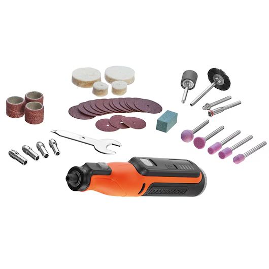 Sähkötyökalu Li-Ion -akulla Black & Decker BCRT8I-XJ; 7,2 V + 36 lisävarustetta