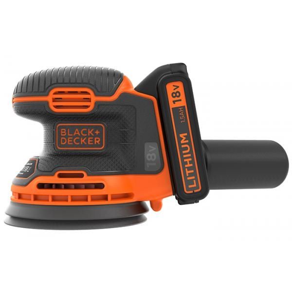 Epäkeskohiomakone Black & Decker BDCROS18-QW; 18 V; 1,5 Ah akku + laturi