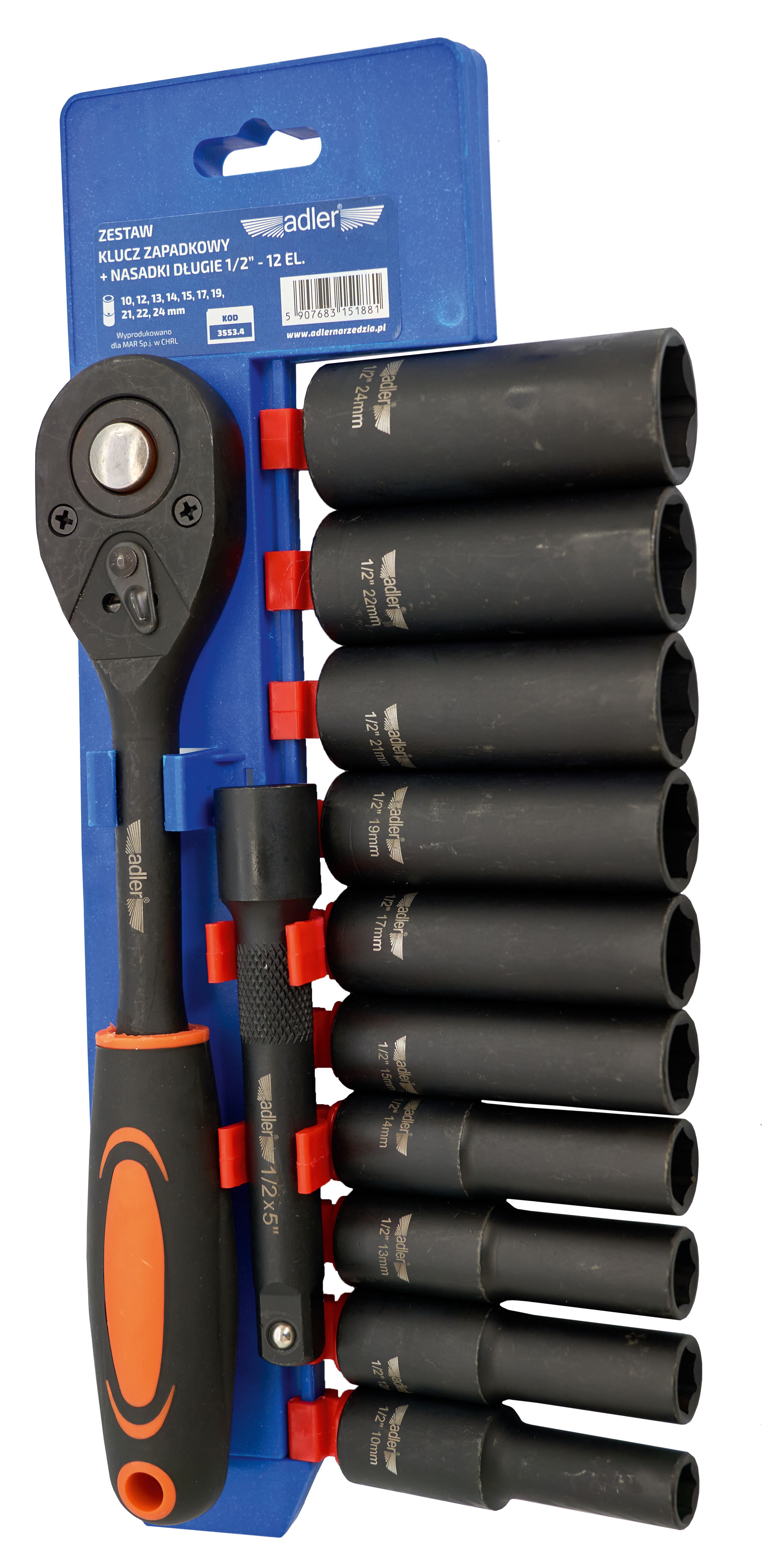 Kuusiohylsysarja Adler 3553.4; 12 kpl.