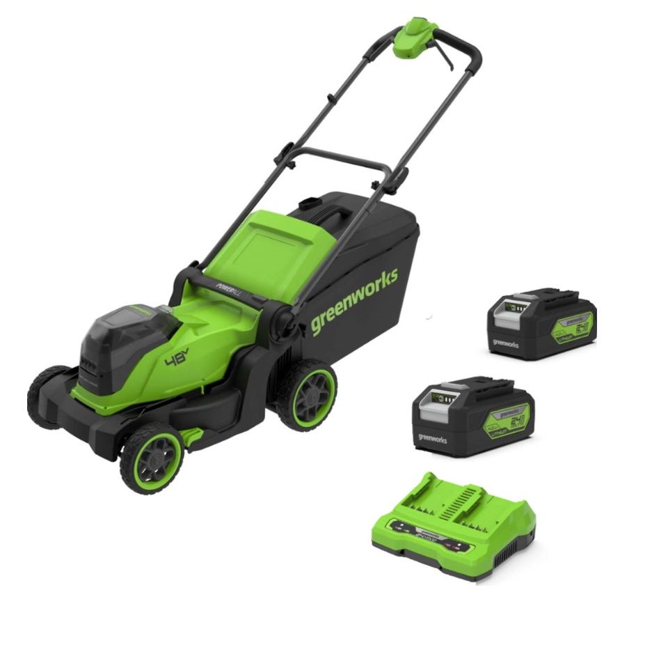 Akkukäyttöinen ruohonleikkuri Greenworks MO48L422-01; 2x24 V; 2x4,0 Ah akku