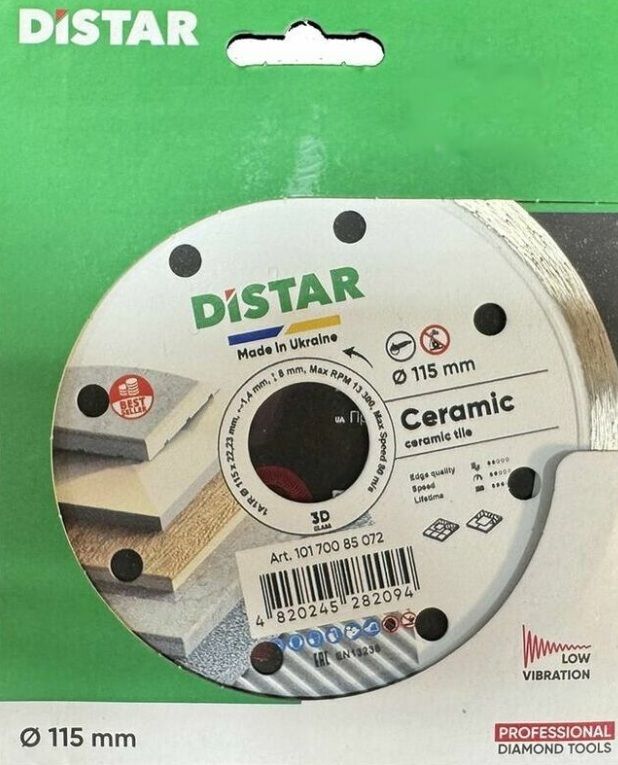 Timanttikatkaisulaikka DISTAR 10170085072; 115x22,23x1,4 mm