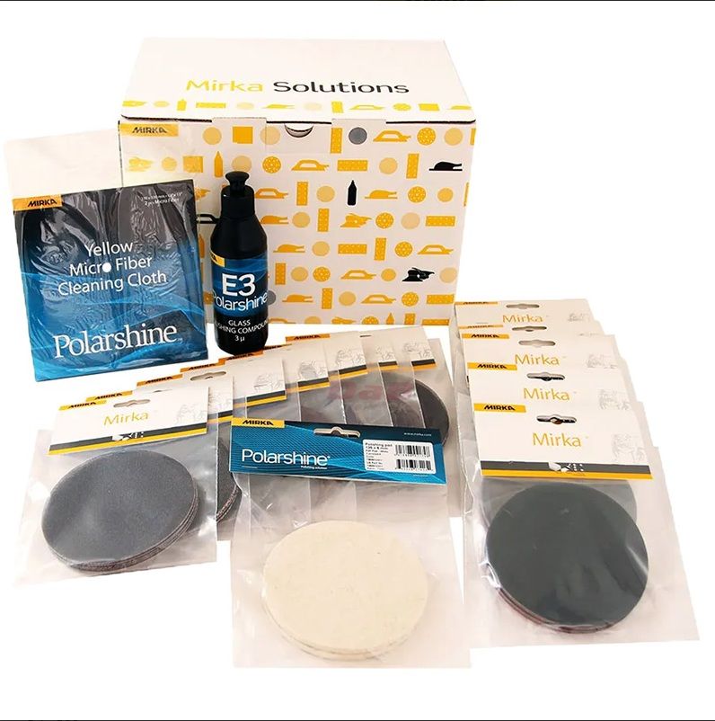 Hionta-setti Mirka KITGLASS125; 125 mm; 15 kpl.