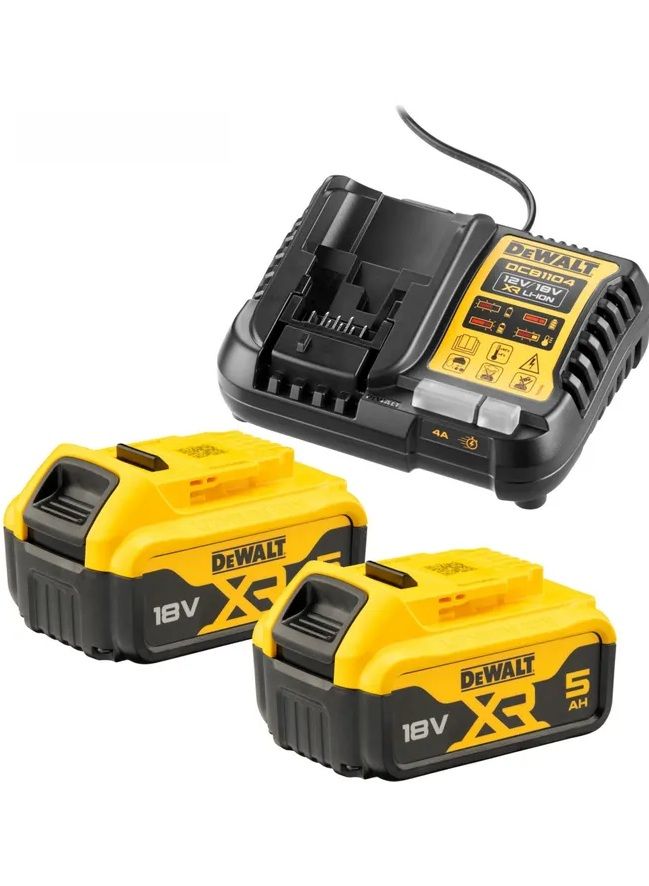 Tarvikesarja DeWalt DCB184P2-XJ; 18 V; 2x5,0 Ah akku