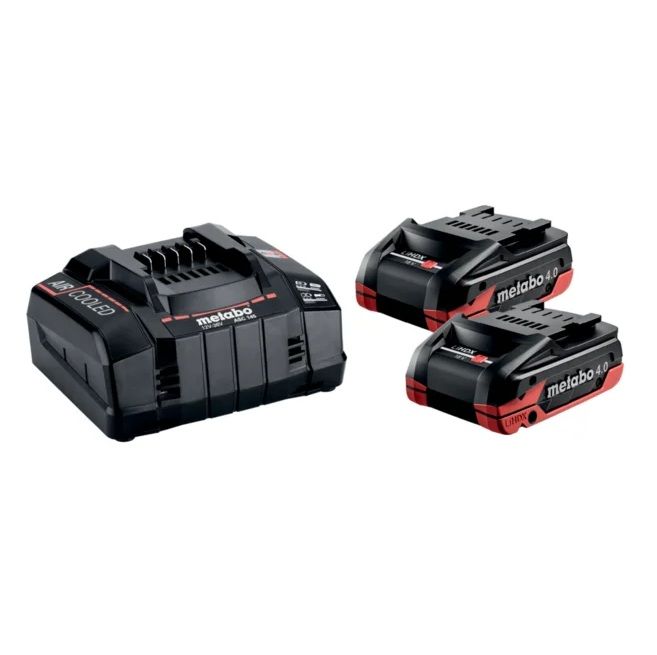 Tarvikesarja Metabo Basic set 2; 18 V; 2x4,0 Ah akku