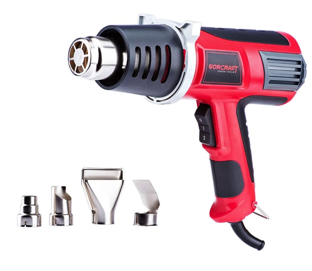 Kuumailmapuhallin Worcraft HG20-600; 2000 W + tarvikkeet