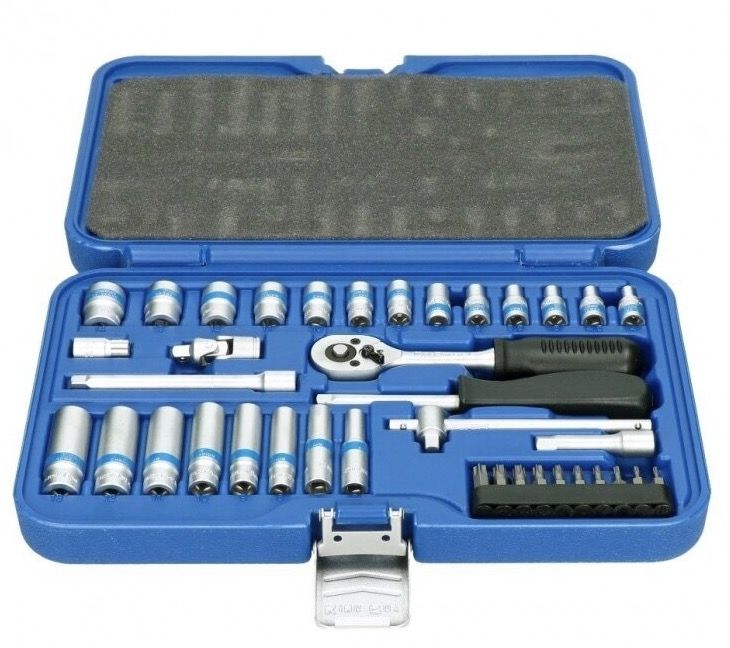 Kuusiohylsysarja KingRoy KR039MDA; 1/4''; 39 kpl.