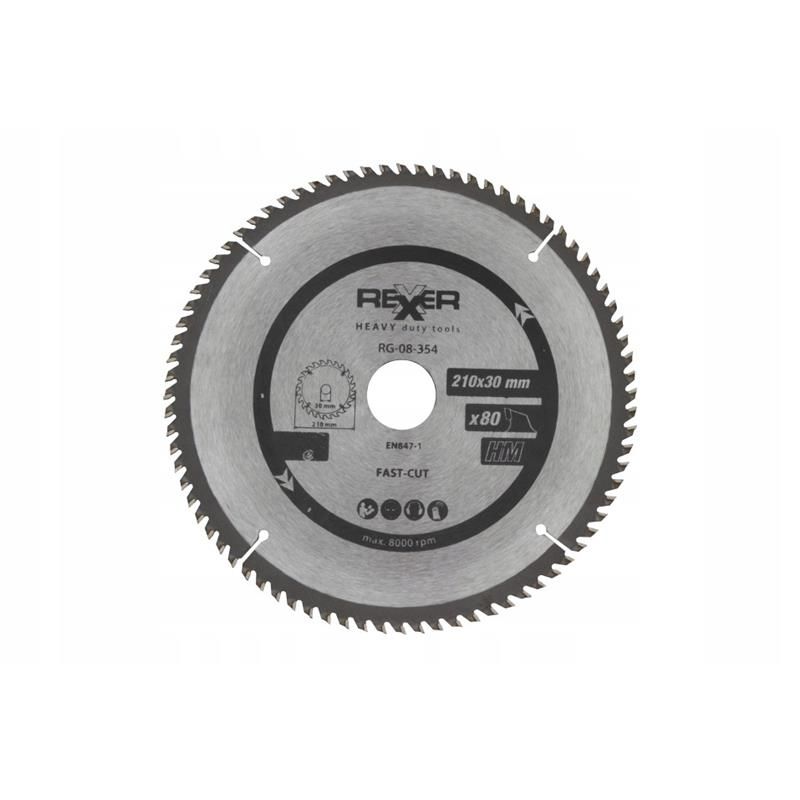 Katkaisuterä puulle Rexxer RG-08-354; 210x30x2,2 mm