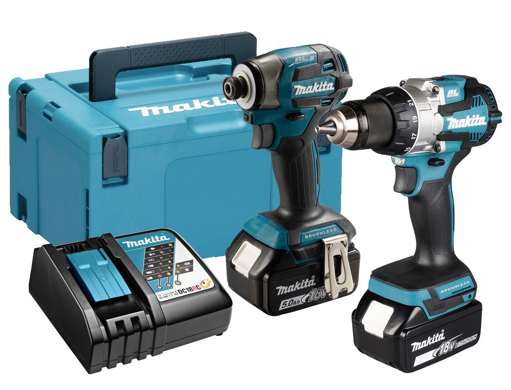 Työkalusarja Makita DLX2527TJ (DDF489 + DTD173); 18 V; 2x5,0 Ah akku
