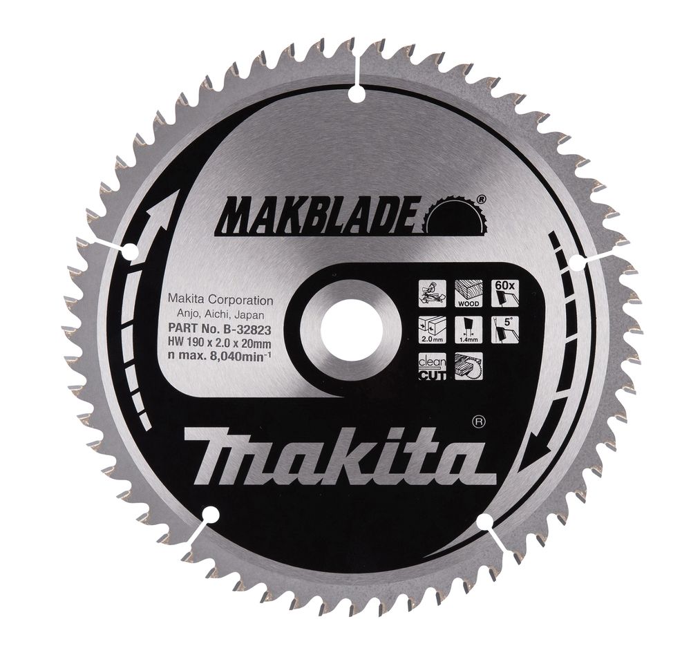 Katkaisuterä puulle Makita B-32823; 190x2x20 mm