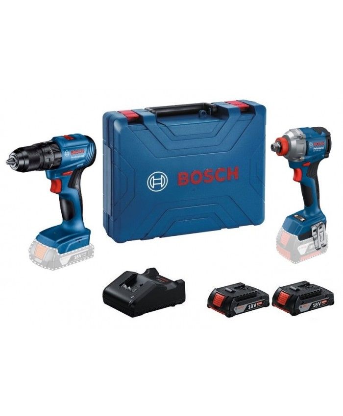 Työkalusarja Bosch 06019N2124 (GDX 18V-285 + GSB 185-LI); 18 V; 2x2,0 Ah akku